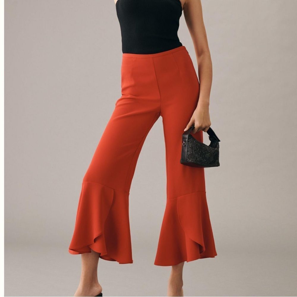 Anthropologie Maeve Late Night Frills Pants NWT